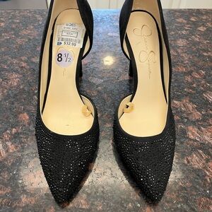 Jessica Simpson Black Studded Heels size 8.5